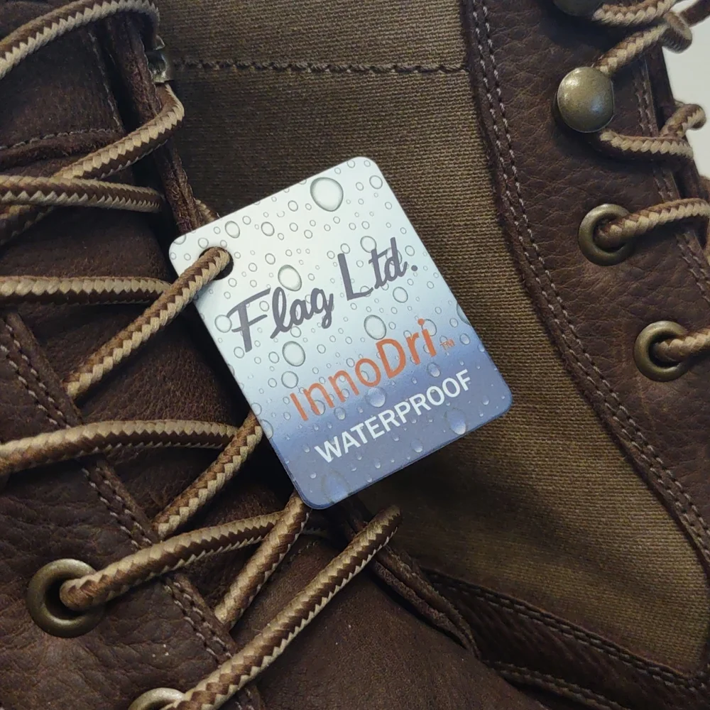 Flag LTD Men's Vibrant Sole leather lace up hiking boots waterproof 13 Shoes NEW - Picture 3 of 8